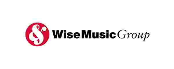 We see a white ampersand on a red circular background and in bolx black letters next to it the company name Wise Music group while group is italic and not bold